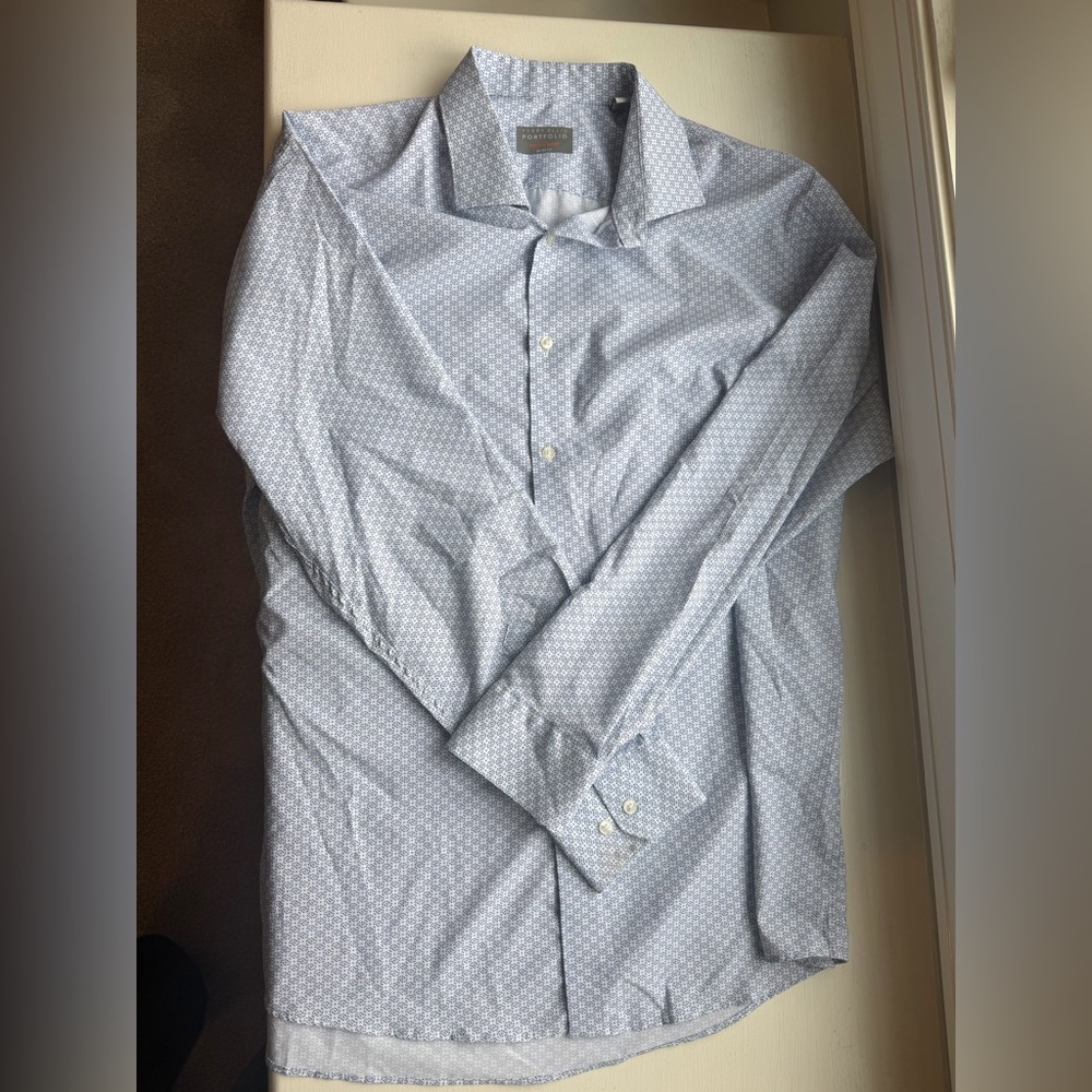 Perry Ellis Performance Tech Slim Fit Dress Shirt sz 18 34/35